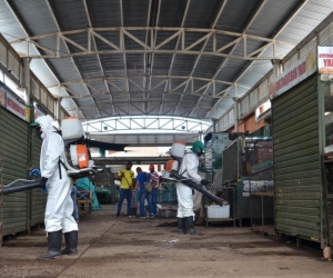 Desinfección del mercado de Valledupar.