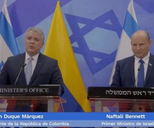 Presidente Iván duque con el primer Ministro de Israel, Naftali Bennet