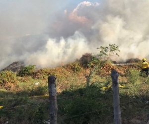 Incendio de cobertura vegetal en Santa Marta.