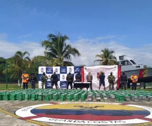 La Armada de Colombia logró la incautación de 2 mil 875 kilogramos de clorhidrato de cocaína.