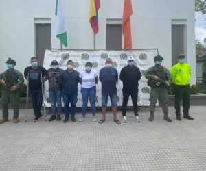 Presuntos miembros de la red de narcotráfico.