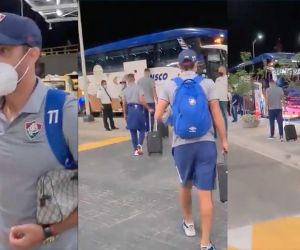 Llegada de Fluminense al aeropuerto de Barranquilla.