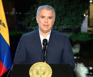 Iván Duque, presidente de la República, durante la alocución presidencial..