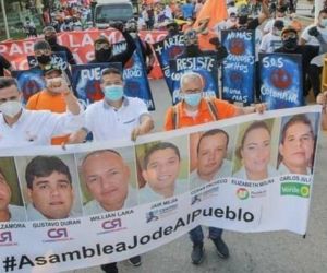 Esta es la pancarta que paseó Fuerza Ciudadana en las marchas. 