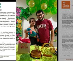 Denuncian amenazas contra Anabel Zúñiga y Fabián Bolaño.