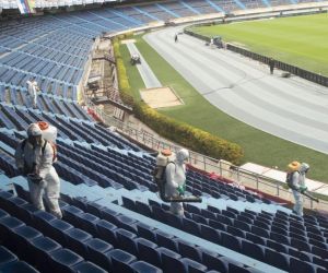 Proceso de sinterización del estadio Metropolitano.