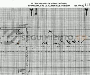 Este es el croquis de la escena del accidente del lunes 13 de septiembre.