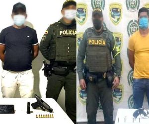 Capturados por porte ilegal de armas. 