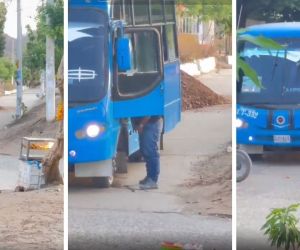 Conductor de bus sorprendido haciendo necesidades fisiológicas. 