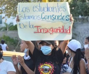 Marcha de estudiantes de la Universidad del Magdalena.