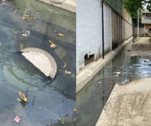 Rebosamientos en la zona del Parque del Agua.