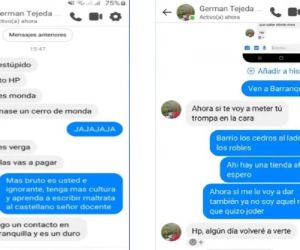 Captura de amenazar por chat de Facebook 