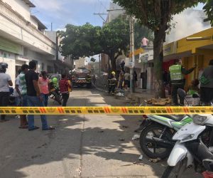 Incendio en el Mercado de Santa Marta.