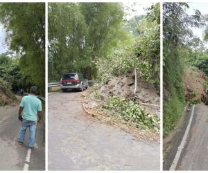 Derrumbe en la vía a Minca fue atendido por la Concesión Ruta del Sol II.