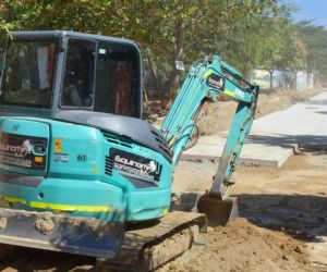 Obras en la vía principal de Timayui