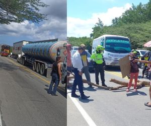 Trancones en la vía.