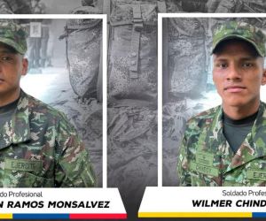 Gilberto Fabián Ramos y Wilmer Chindoi Pete, los soldados que murieron.