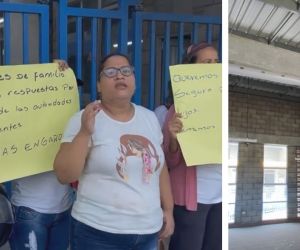 Madres protestando en la IED Líbano.