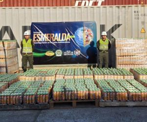 La droga incautada en el Puerto de Barranquilla.