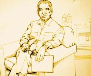 Boceto de nueva escultura de Gabriel García Márquez.