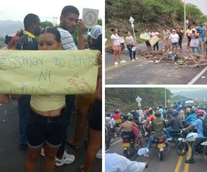 Protestas en la vía el Ziruma.