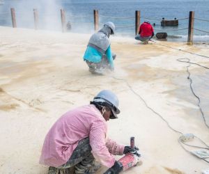 Obras en el Camellón de la Bahía