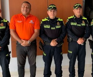 Los 4 coronoles que liderarán la seguridad de Santa Marta y el secretario de Seguridad.