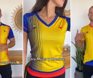 Influencer Dominiccolombia y sus nuevas camisas de Colombia.