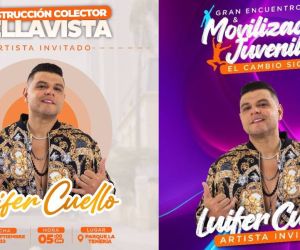 Afiches promocionales de las presentaciones de Luifer Cuello.