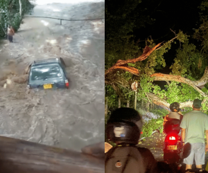 Creciente arrastró camioneta y árbol bloqueó la vía a Minca