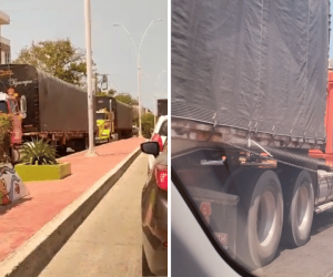 Tractomulas se tomaron la Avenida del Ferrocarril por bloqueos en la Vía Alterna