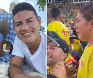 Emotivo momento: Hija de James Rodríguez llora de alegría por el triunfo de Colombia