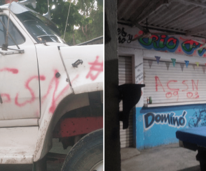 Con grafitis, las Acsn generan temor en la Zona Bananera