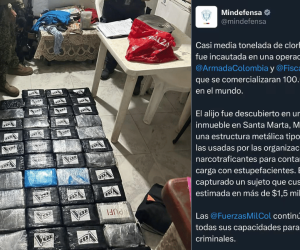 ¿Error o engaño? Armada incauta 47 kg en Santa Marta, MinDefensa dice que 500kg