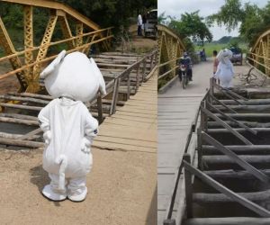 Elefante Blanco Colombia en el puente Michichoa