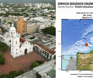 El temblor se localizó en el Mar Caribe