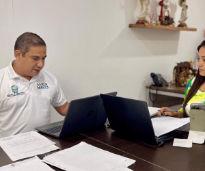 Secretaria de Educación Distrital, Sandra Patricia Muñoz Dorado y el director de la Oficina de Capital Humano de esta Dependencia, Dick Barraza Lombardi