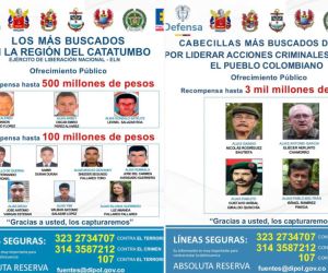 Gobierno nacional ofrecerá hasta 3.000 millones de pesos por información sobre la ubicación de los altos mandos del ELN.