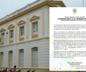 Comunicado de la Alcaldía de Ciénaga.