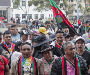 Indígenas se concentran en la Universidad Nacional antes de las marchas del 1 de mayo