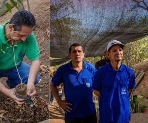 Conductores del Setp en actividad de siembra de árboles. 