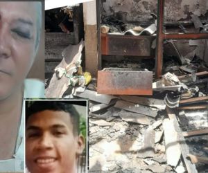 Parte de la vivienda fue consumida por las llamas.
