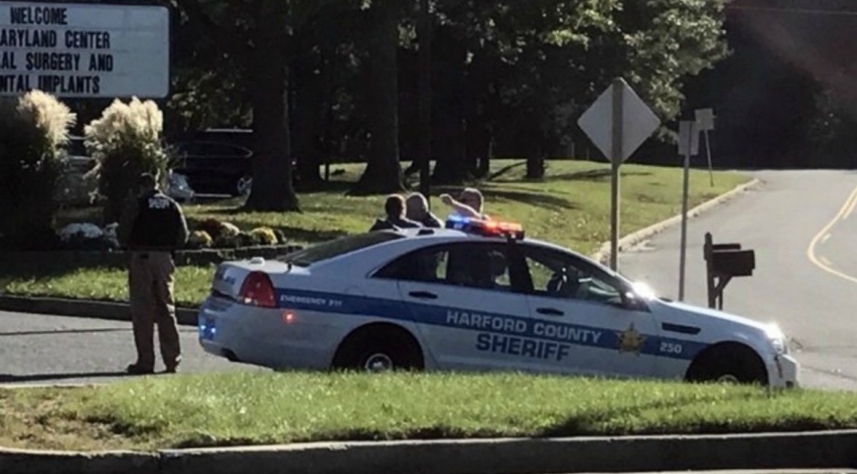 Lugar donde se presentó el tiroteo en Maryland.