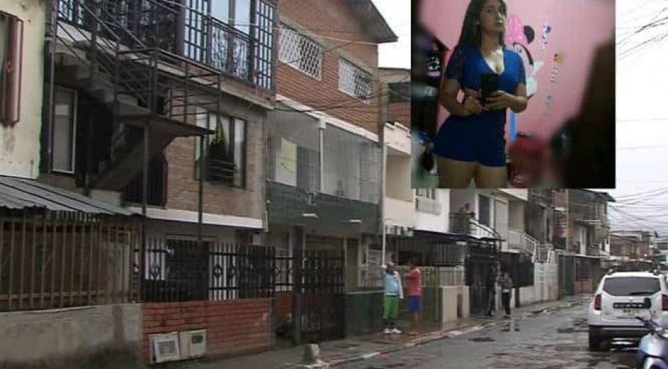 Paula Vera Arce, de 23 años, y la casa (reja negra) en donde ocurrieron los hechos