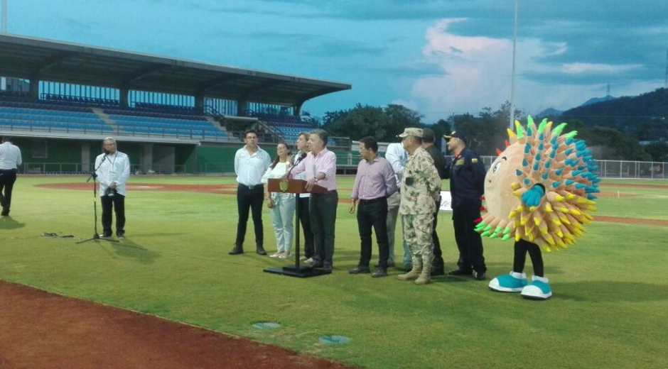 El presidente de la República, Juan Manuel Santos visitó los escenarios deportivos de los Bolivarianos.