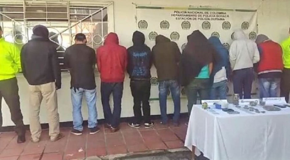 Banda capturada por la Policía de Boyacá