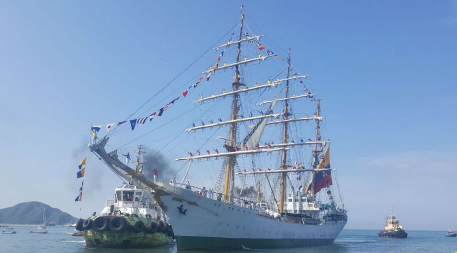 Llegada del Buque Gloria al Puerto de Santa Marta.