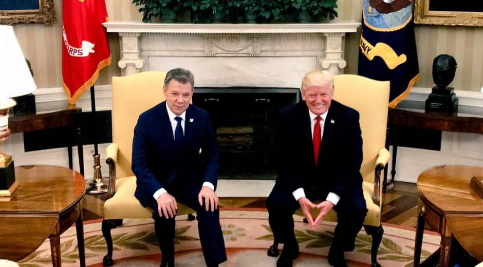 Encuentro bilateral entre Juan Manuel Santos y Donald Trump.