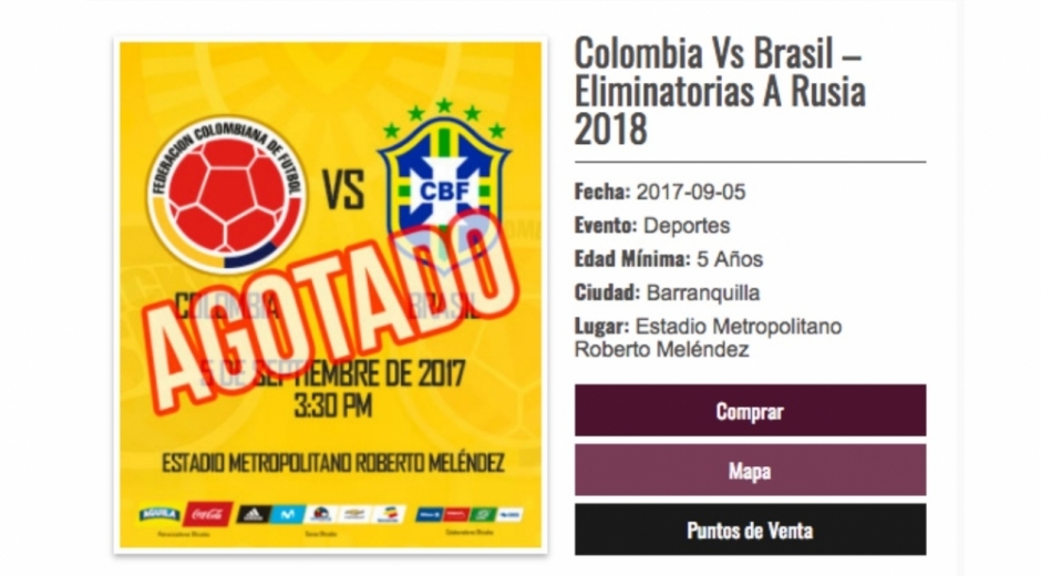 La Superintendencia de Industria y Comercio suspendió a la empresa expendedora de entradas. Asegura que engañó al pueblo colombiano.