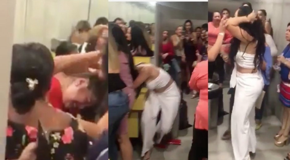 Imágenes de la pelea en el baño de damas durante el concierto de Ana Gabriel.